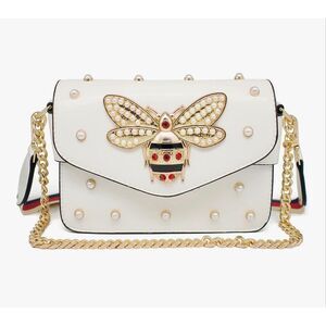 Trendy viral broadway bee pearl studded fashion bag pocketbook purse satchel